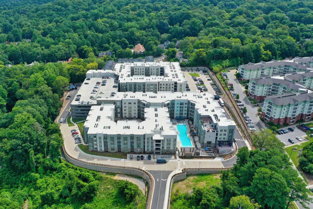 Aerial view of Union Chapel Hill apartment community